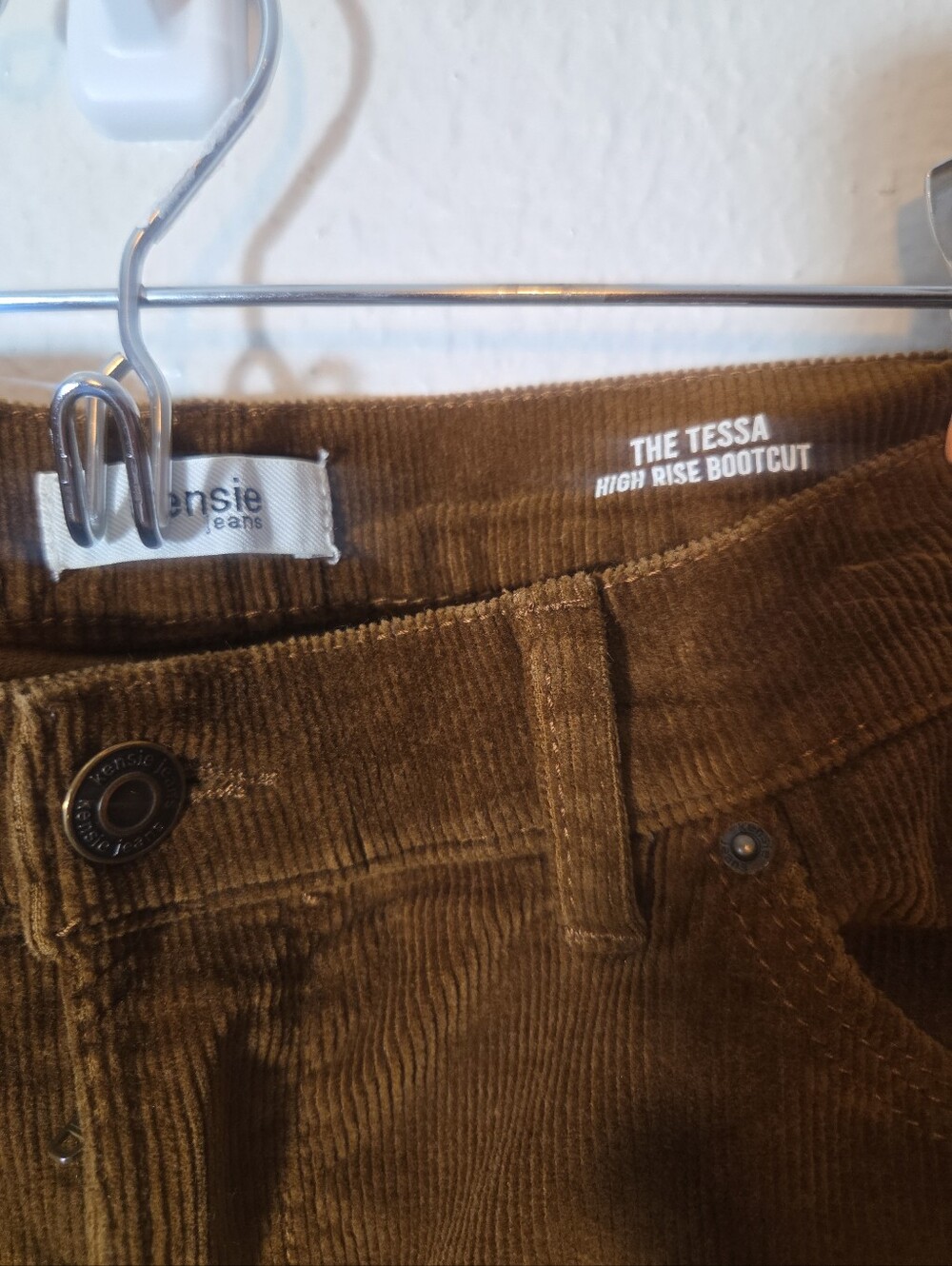 Kensie Jeans The Tessa Highrise Bootcut Brown Corduroy Pants Size 12/31 - Picture 2 of 6